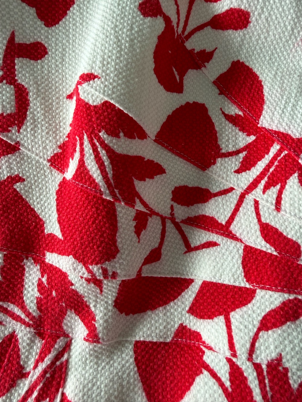 Oscar de la Renta Red and White Floral Dress - Picture 6 of 8